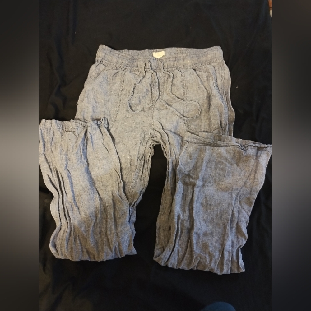 ST Tropez West 100% Linen Pants Elastic Waist With Drawstrings Size Medium